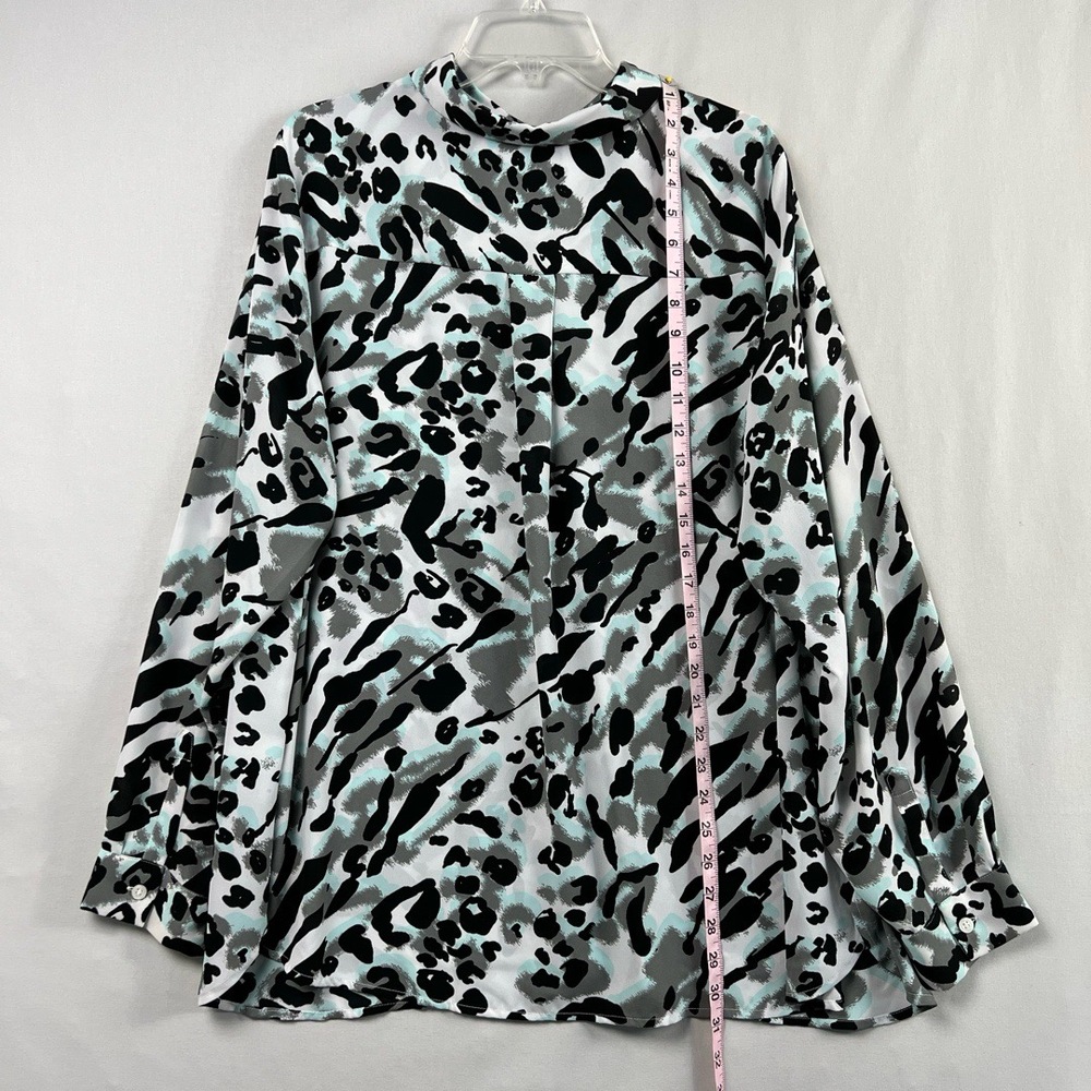 Christian Siriano For Lane Bryant Blouse Womens 22/24 Leopard Animal Print - Picture 7 of 12